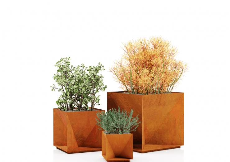 Pyramidikuutio – ainutlaatuinen Corten-ruukku