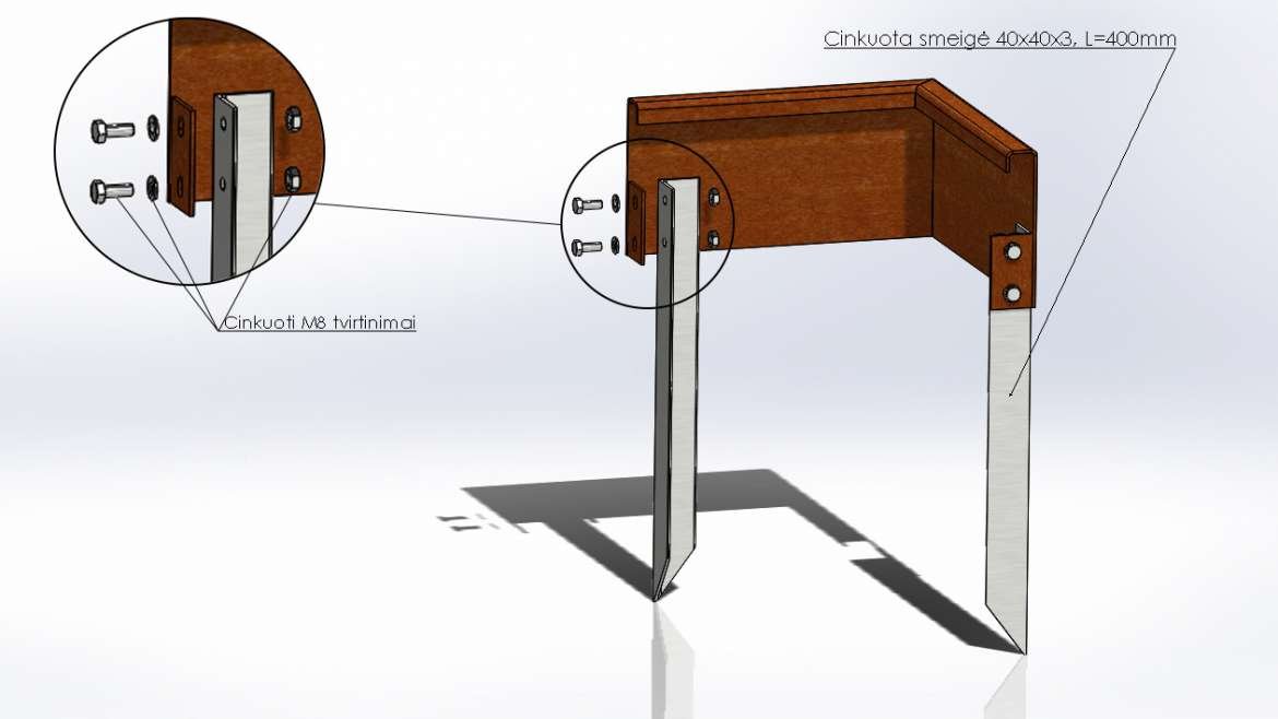 External corner with a double ridge